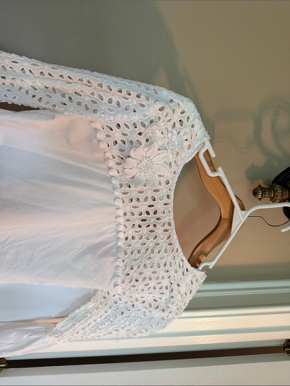 Lilly Pulitzer White Crochet Yoke Blouse